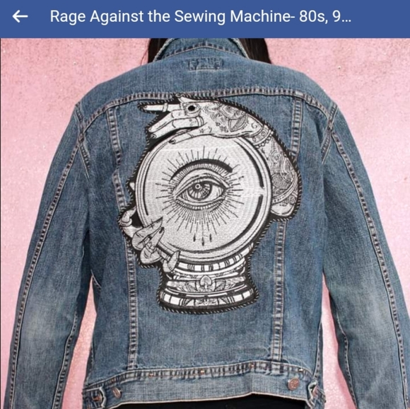 LAST ONE!! XXXL gorgeous huge crystal ball w tattooed hands IRON ON patch - Picture 7 of 11